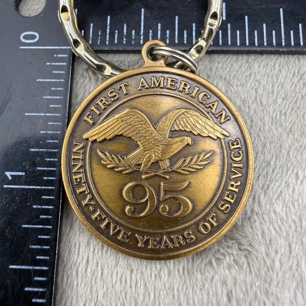 Vintage First American Title Insurance Company Keychain Brass